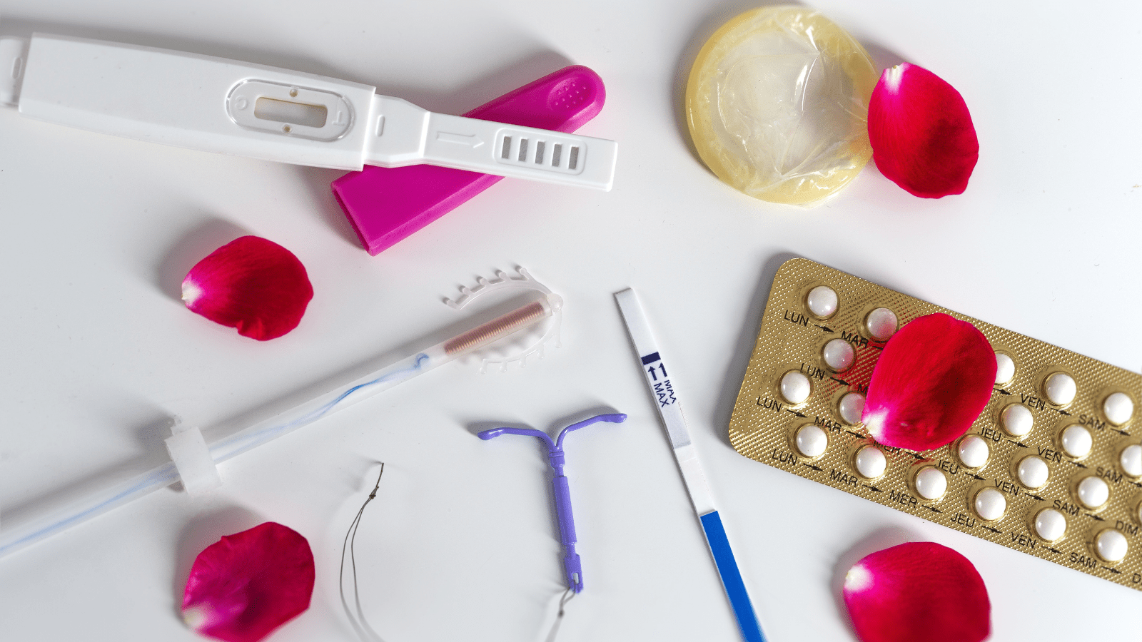 Contraception Photo showing various methods for birth control.